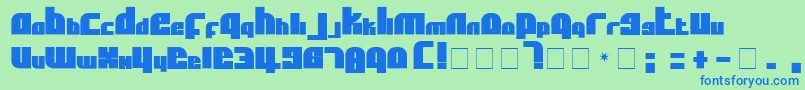 フォントAflSolidcaps – 青い文字は緑の背景です。