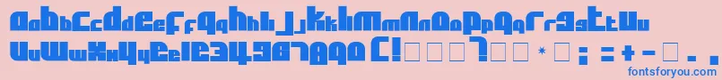 AflSolidcaps-Schriftart – Blaue Schriften auf rosa Hintergrund