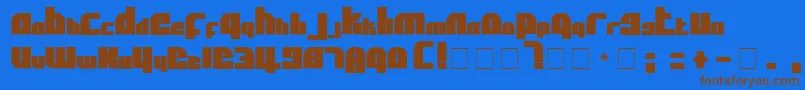 フォントAflSolidcaps – 茶色の文字が青い背景にあります。
