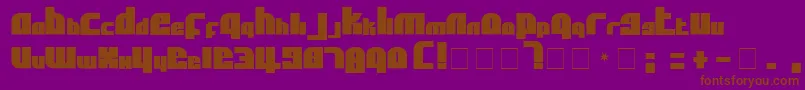 AflSolidcaps-fontti – ruskeat fontit violetilla taustalla