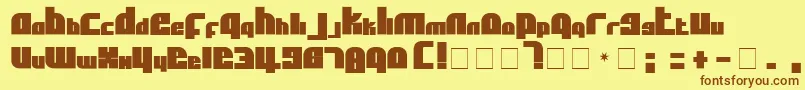 AflSolidcaps-fontti – ruskeat fontit keltaisella taustalla