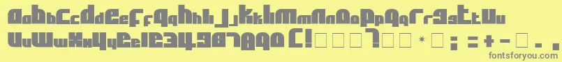 フォントAflSolidcaps – 黄色の背景に灰色の文字