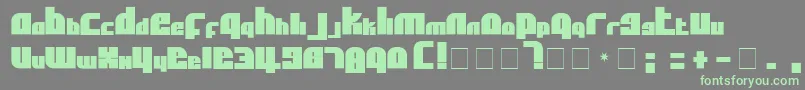 フォントAflSolidcaps – 灰色の背景に緑のフォント