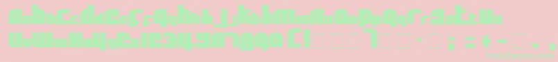 フォントAflSolidcaps – ピンクの背景に緑の文字