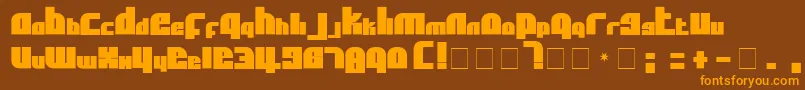 AflSolidcaps-Schriftart – Orangefarbene Schriften auf braunem Hintergrund