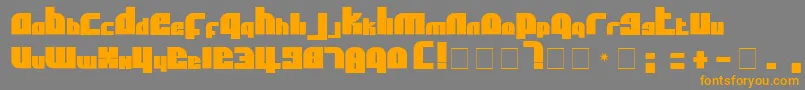 フォントAflSolidcaps – オレンジの文字は灰色の背景にあります。