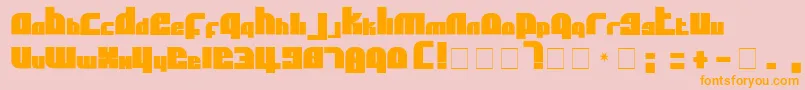 AflSolidcaps-fontti – oranssit fontit vaaleanpunaisella taustalla