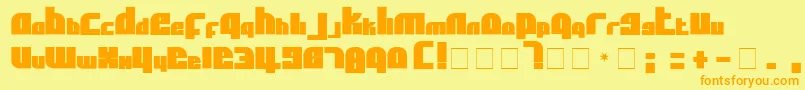 AflSolidcaps-fontti – oranssit fontit keltaisella taustalla