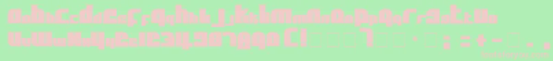 AflSolidcaps-fontti – vaaleanpunaiset fontit vihreällä taustalla