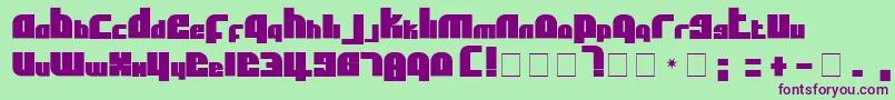 AflSolidcaps-fontti – violetit fontit vihreällä taustalla