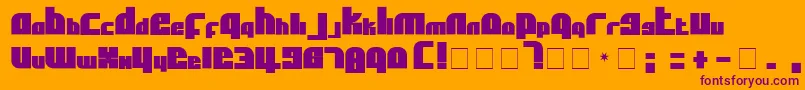 フォントAflSolidcaps – オレンジの背景に紫のフォント