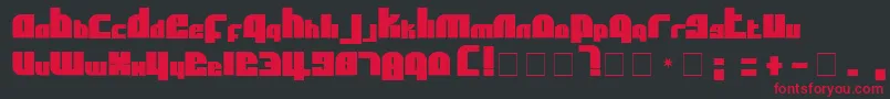フォントAflSolidcaps – 黒い背景に赤い文字