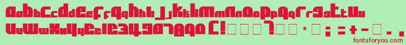 フォントAflSolidcaps – 赤い文字の緑の背景