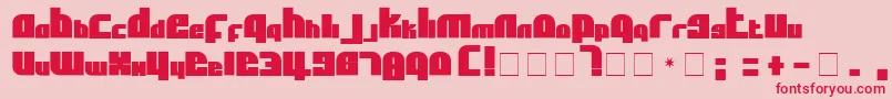 フォントAflSolidcaps – ピンクの背景に赤い文字