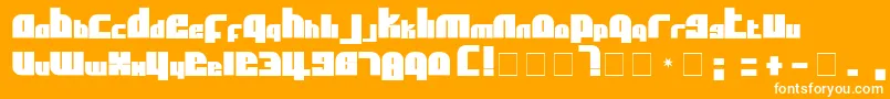 AflSolidcaps-Schriftart – Weiße Schriften auf orangefarbenem Hintergrund