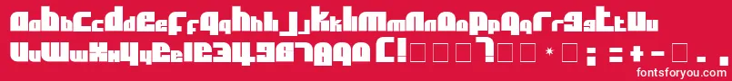 フォントAflSolidcaps – 赤い背景に白い文字