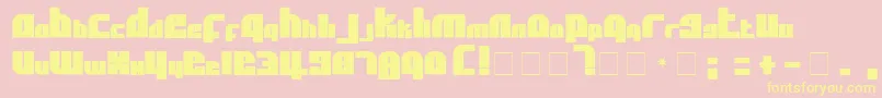 AflSolidcaps-fontti – keltaiset fontit vaaleanpunaisella taustalla