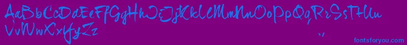 Djhtrial Font – Blue Fonts on Purple Background
