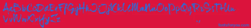 Djhtrial Font – Blue Fonts on Red Background