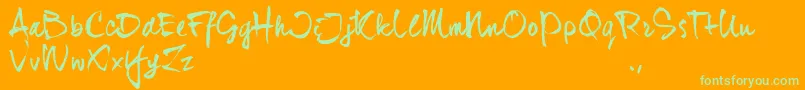 Djhtrial Font – Green Fonts on Orange Background