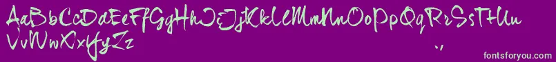 Djhtrial Font – Green Fonts on Purple Background
