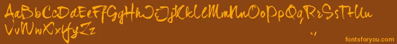 Djhtrial Font – Orange Fonts on Brown Background