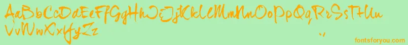 Djhtrial Font – Orange Fonts on Green Background