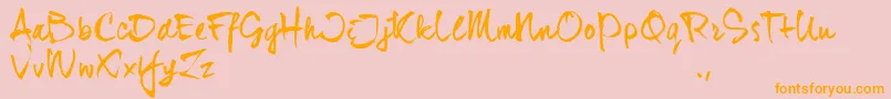 Djhtrial Font – Orange Fonts on Pink Background