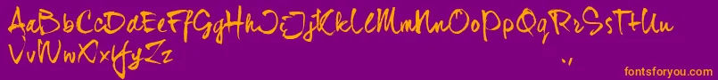 Djhtrial Font – Orange Fonts on Purple Background