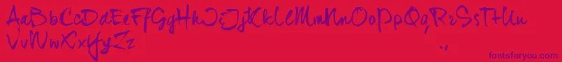 Djhtrial Font – Purple Fonts on Red Background