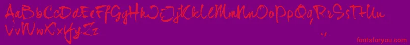 Djhtrial Font – Red Fonts on Purple Background