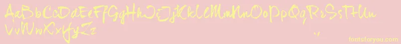 Djhtrial Font – Yellow Fonts on Pink Background