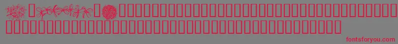 KrOverlyCloverly-Schriftart – Rote Schriften auf grauem Hintergrund