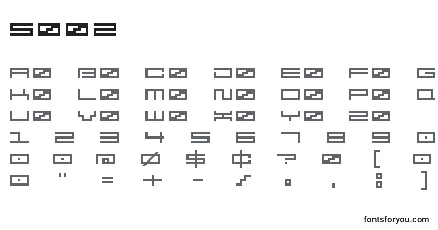 Czcionka Spv2 – alfabet, cyfry, specjalne znaki