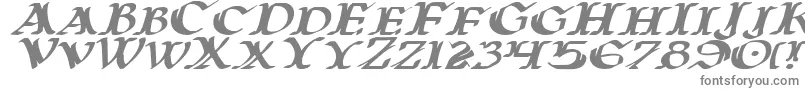 フォントWarsOfAsgardExpandedItalic – 白い背景に灰色の文字