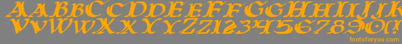 Weitere Informationen zur WarsOfAsgardExpandedItalic-Schriftart WarsOfAsgardExpandedItalic-Schriftart – Orangefarbene Schriften auf grauem Hintergrund