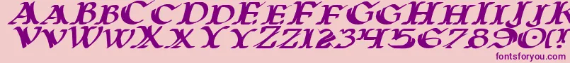 WarsOfAsgardExpandedItalic Font – Purple Fonts on Pink Background