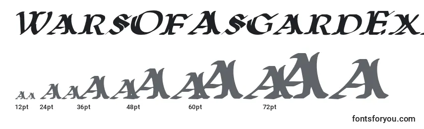 Размеры шрифта WarsOfAsgardExpandedItalic