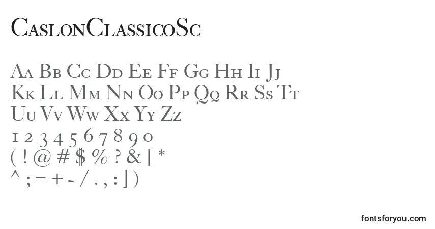 Fuente CaslonClassicoSc - alfabeto, números, caracteres especiales