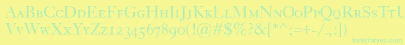 Police CaslonClassicoSc – polices vertes sur fond jaune