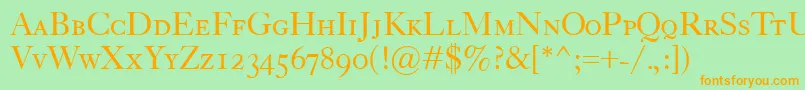 CaslonClassicoSc Font – Orange Fonts on Green Background