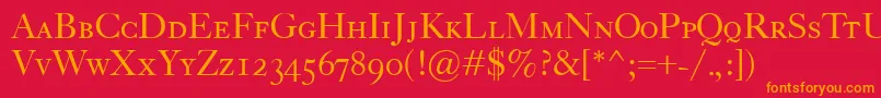 CaslonClassicoSc Font – Orange Fonts on Red Background