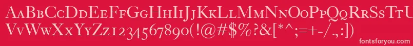 CaslonClassicoSc Font – Pink Fonts on Red Background