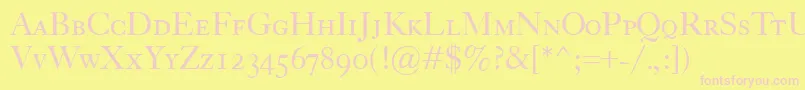 Шрифт CaslonClassicoSc – розовые шрифты на жёлтом фоне