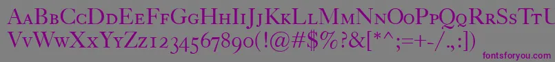Шрифт CaslonClassicoSc – фиолетовые шрифты на сером фоне