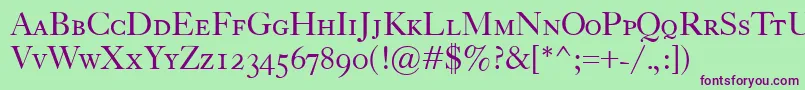 CaslonClassicoSc Font – Purple Fonts on Green Background