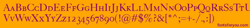 CaslonClassicoSc Font – Purple Fonts on Orange Background
