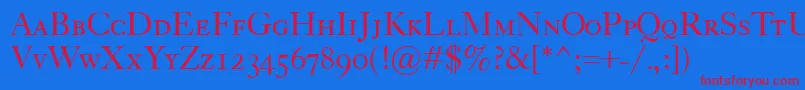 CaslonClassicoSc Font – Red Fonts on Blue Background