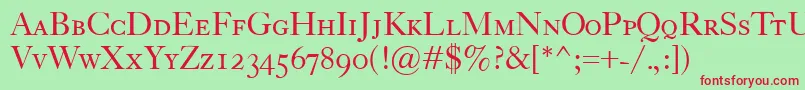 CaslonClassicoSc Font – Red Fonts on Green Background