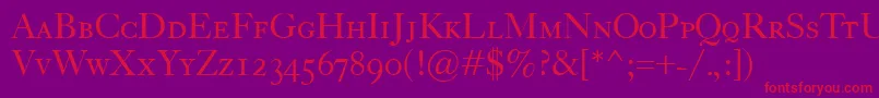 CaslonClassicoSc Font – Red Fonts on Purple Background